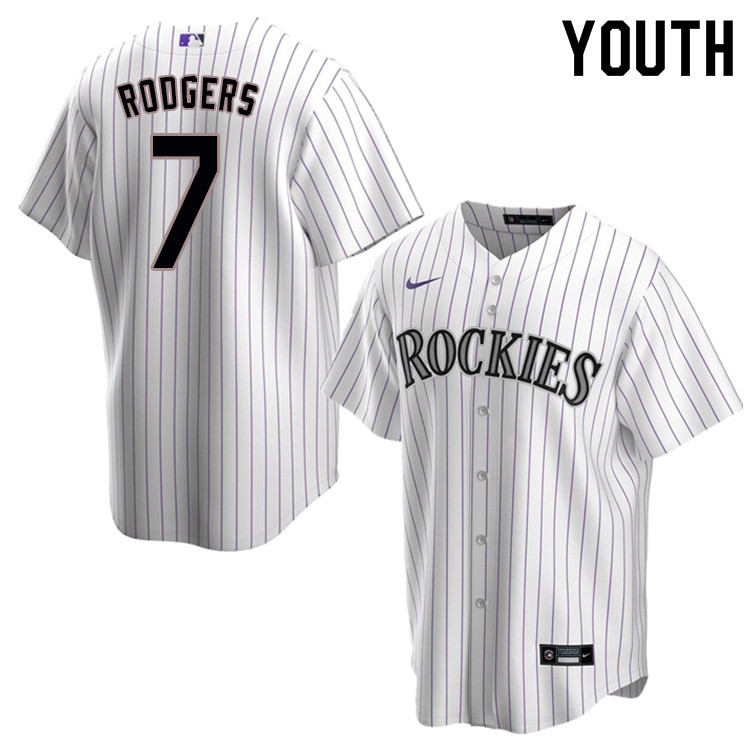 Nike Youth #7 Brendan Rodgers Colorado Rockies Baseball Jerseys Sale-White